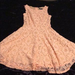 Peach lace dress with camisole slip underneath!